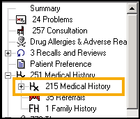 Con Mgr - Left Pane Medical History - Medical History